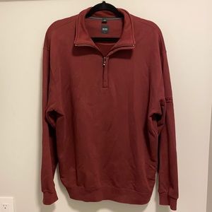 Vintage Burgundy Hugo Boss Quarter Zip Sweatshirt